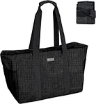 When you are done, move the reusable bags directly into the trunks, and straight into your home. An inner zippered pocket keep your phone, purse and money safe. Use the two side net pockets to organize your small items.
